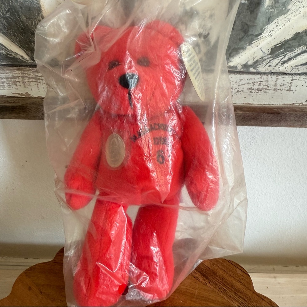 2000 Massachusetts Quarter Bear NIB Red Plush #6